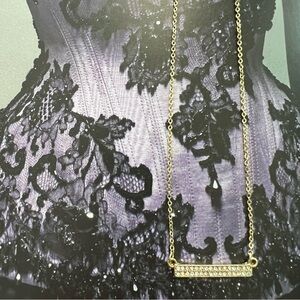 Crystal Bar Gold Tone Necklace